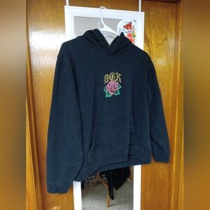 DGK Black Hoodie with Floral Embroidery